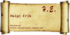 Heigl Erik névjegykártya